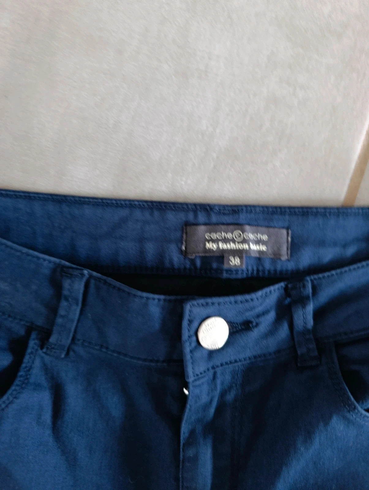 Pantalon Cache Cache femme T38 bleu marine slim stretch – photo 6